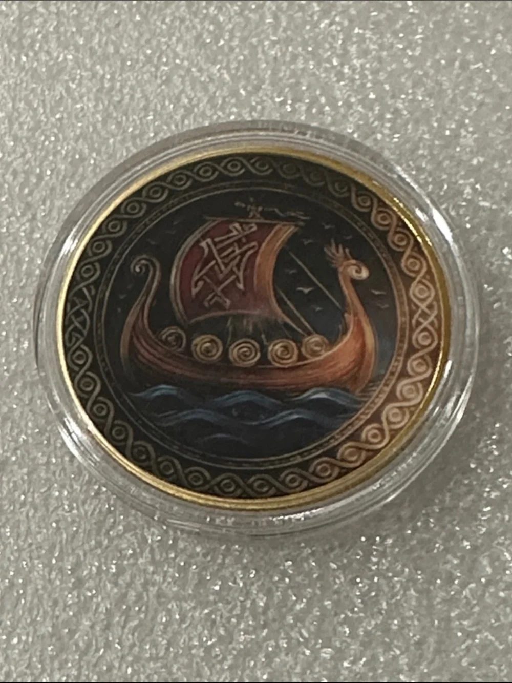 Viking Warrior Collectible Coin - Black & Gold